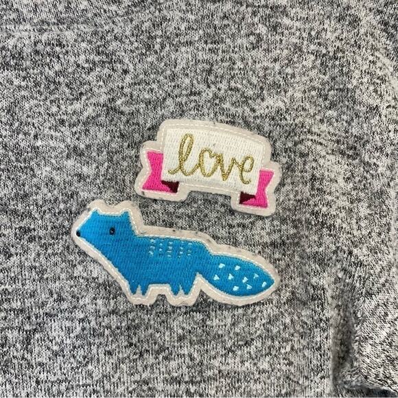 Cat & Jack Pullover Sweatshirt heather gray lightweight tie front girls Size 6 - Picture 6 of 7